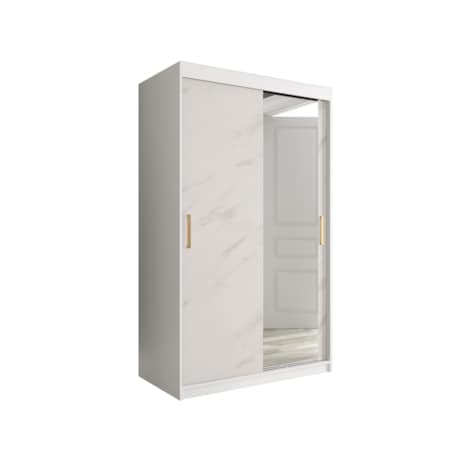 Szafa przesuwna Garderoba MARMUR T2 120 gł. 62 biały