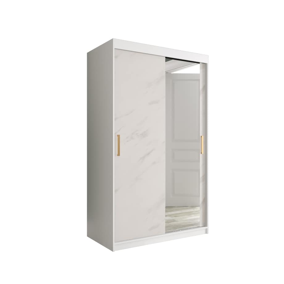 Szafa przesuwna Garderoba MARMUR T2 120 gł. 62 biały