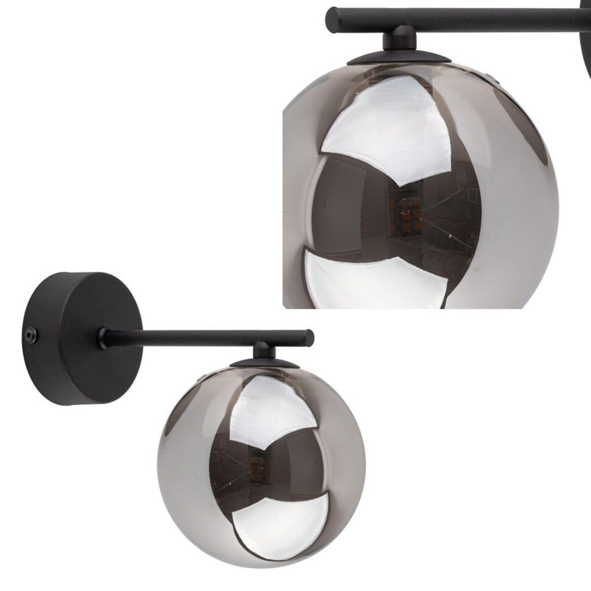 Kinkiet ścienny TK Lighting ESTERA BLACK 4777 czarny biały klosz G9 nowoczesny LED