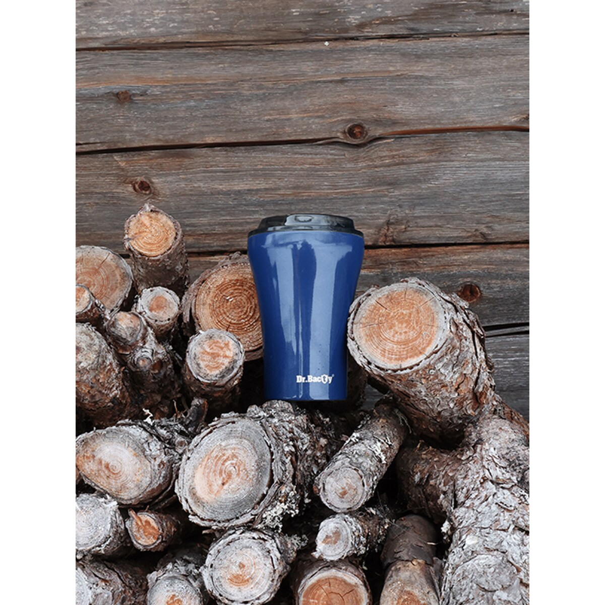 Kubek termiczny do kawy z powłoką ceramiczną Dr.Bacty Apollo - 227 ml - niebieski