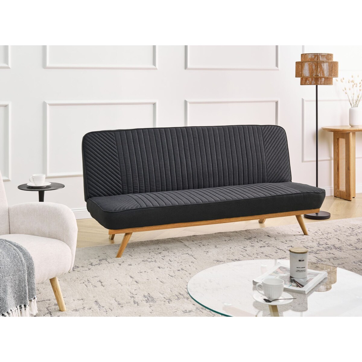 Sofa rozkładana dla 2 osób KALFAFEL Czarny