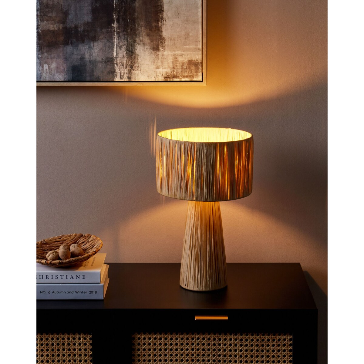 Lampa stołowa rafia naturalna WELMEL