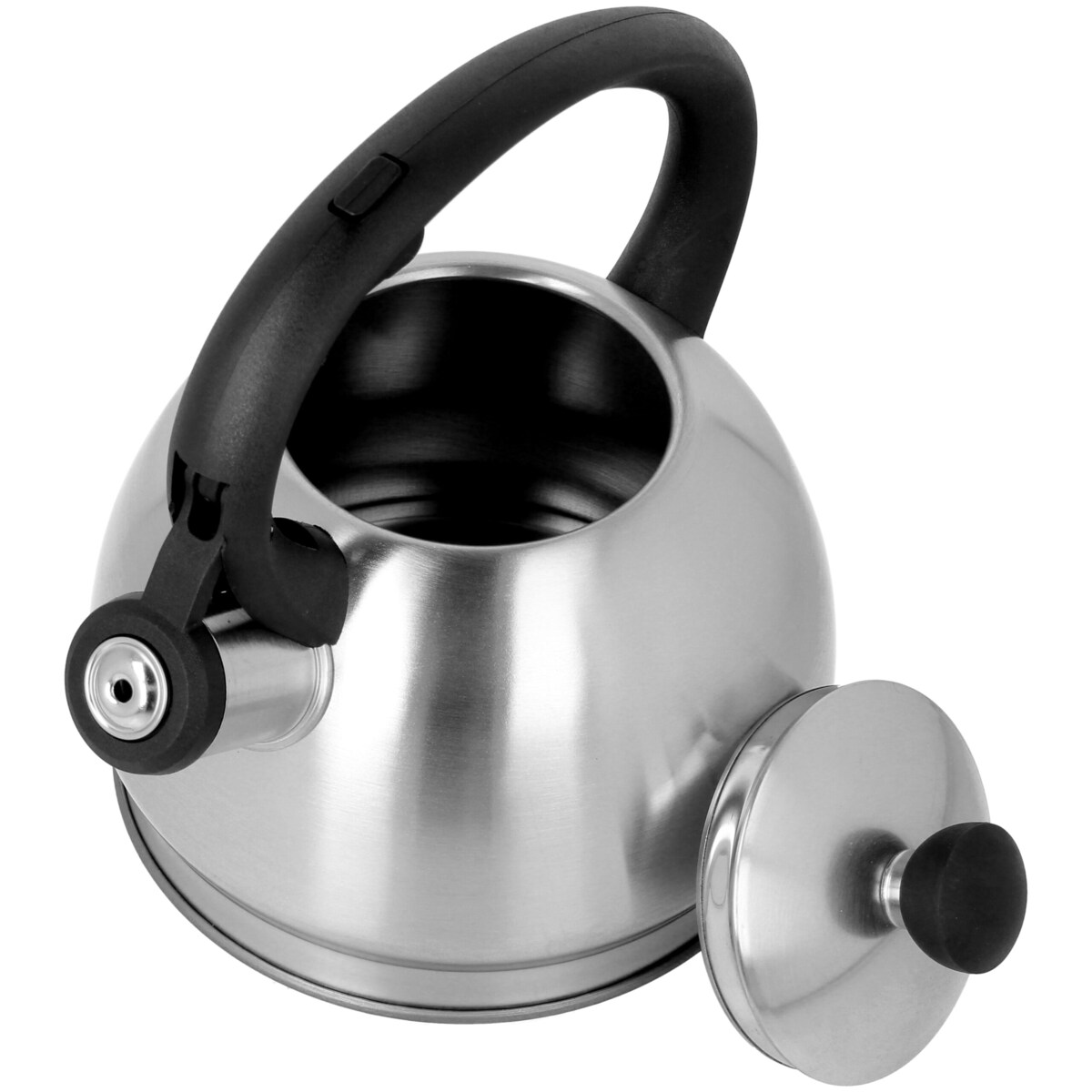 Czajnik na gaz stalowy z gwizdkiem 1.8L indukcja czarny satynowy BRUNBESTE BB-2434