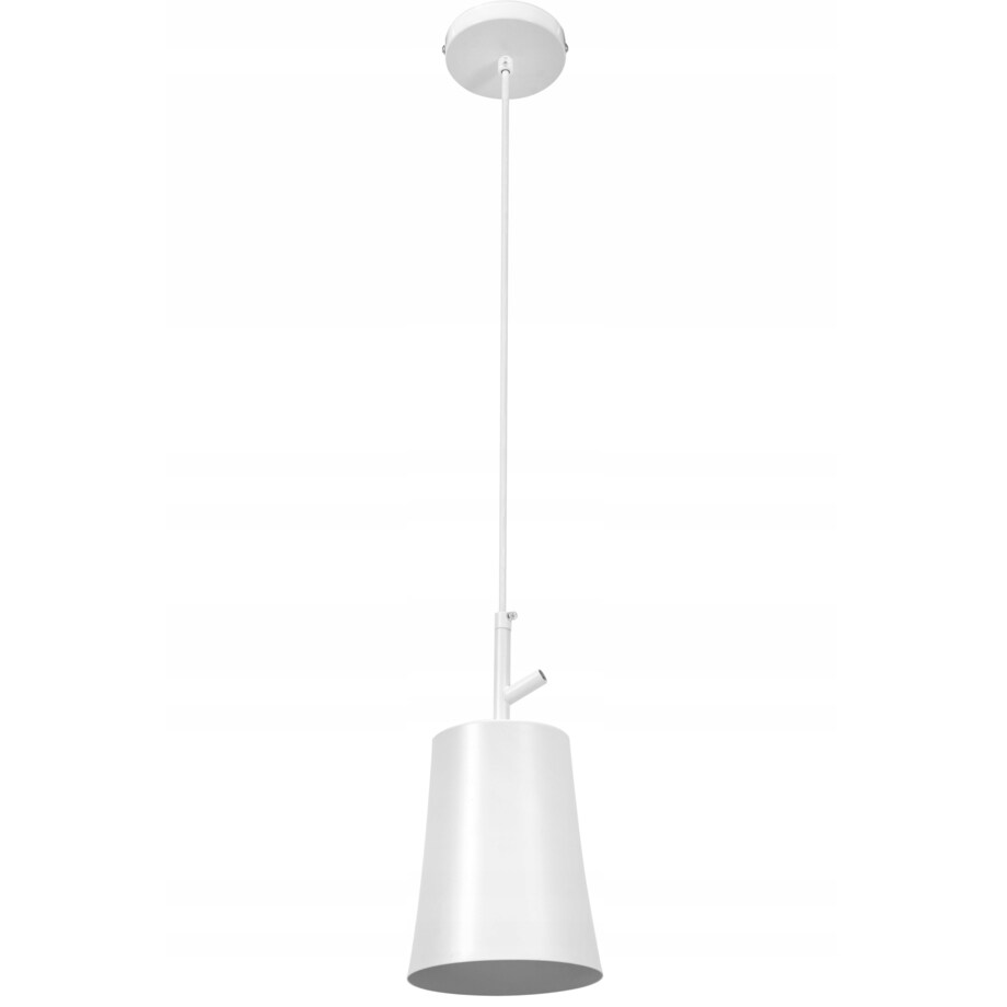 Lampa Wisząca Tuba Biała Metal White Industrial