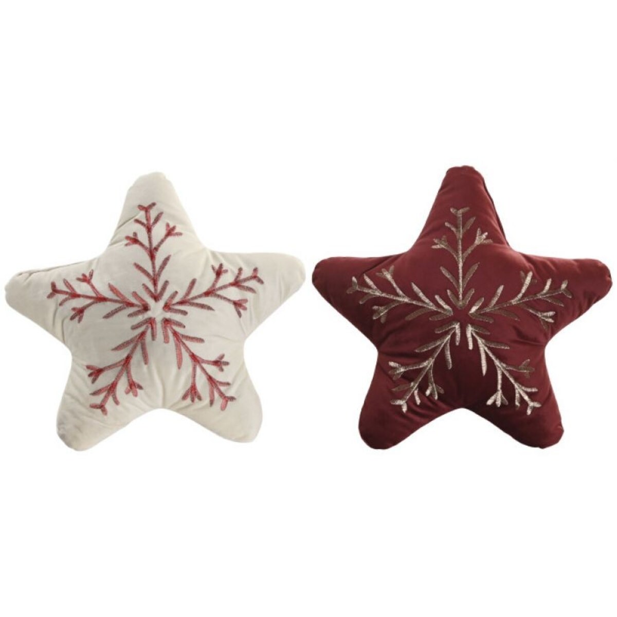 Poduszka świąteczna 37x35x8 cm GWIAZDA Pięcioramienna bordo