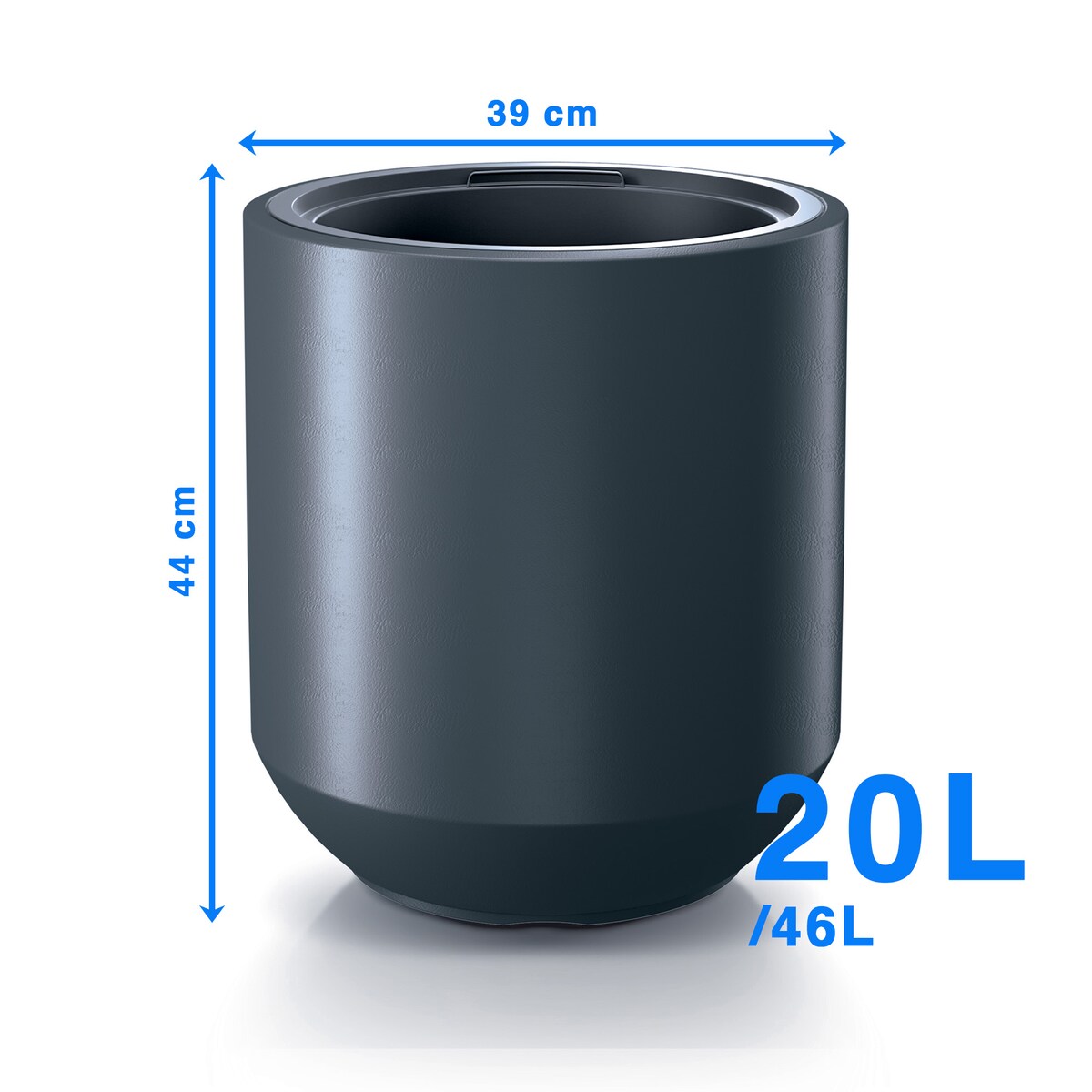 Doniczka Donica Ogrodowa 39 Cm Okrągła Na Taras Do Ogrodu Domu Antracytowa