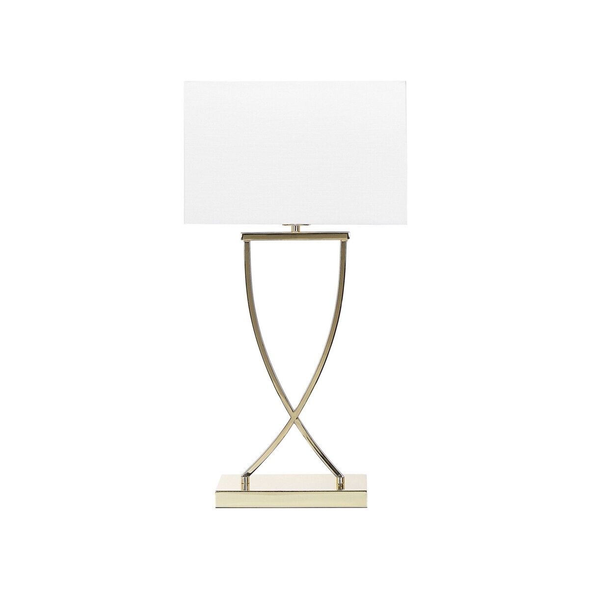 Lampa stołowa metalowa złota z białym YASUNI