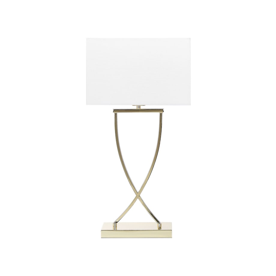 Lampa stołowa metalowa złota z białym YASUNI