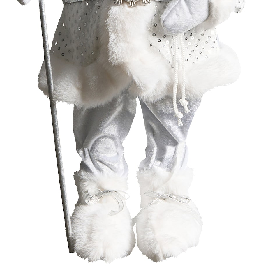 Dekoracja świąteczna NELAUG Mikołaj 48 cm Srebrny