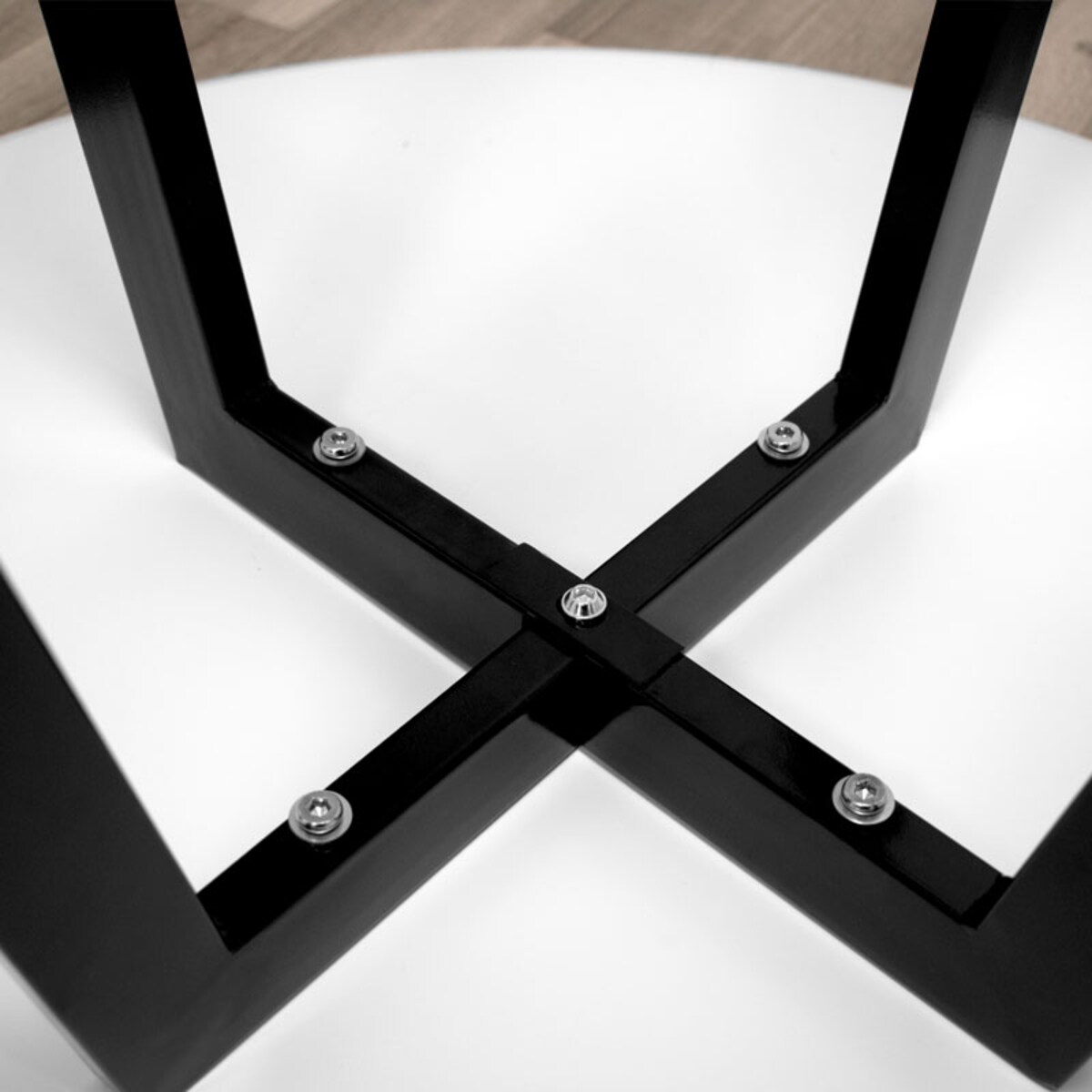 Stół okrągły 80 cm do salonu jadalni loftowy nowoczesny industrialny biały