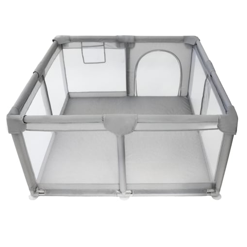 Kojec dla dziecka 126x126 cm suchy basen plac zabaw szary + piłki + torba