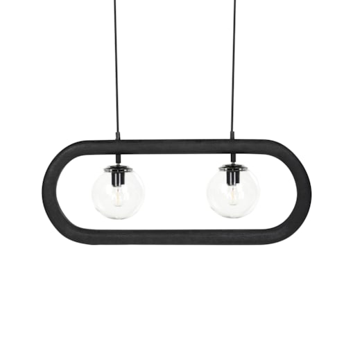 Lampa wisząca drewno mango czarna AYENSU