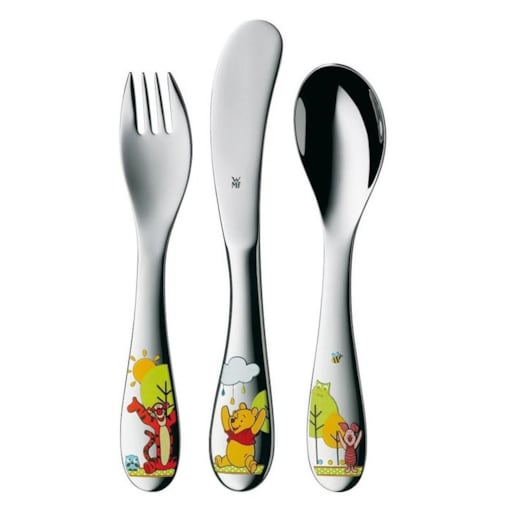 Komplet sztućców dla dzieci stal polerowana Kubuś Puchatek Mini, 3 el, WMF
