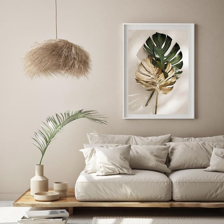 Poster Story, Plakat, Obraz - Złota Monstera No1, wymiary 42 x 60 cm