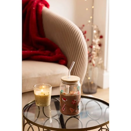 Komplet 4 szklanek ze słomką Winter 480 ml