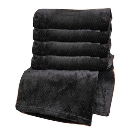 Miękki Koc Narzuta Pled na Łóżko 70 x 150 cm mikrofibra milutki Czarny Willy