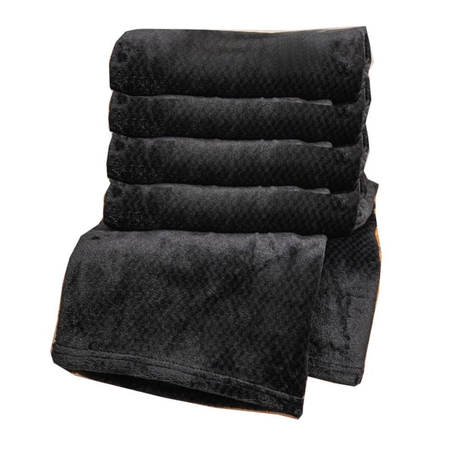 Miękki Koc Narzuta Pled na Łóżko 70 x 150 cm mikrofibra milutki Czarny Willy