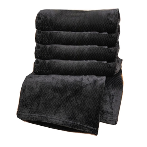 Miękki Koc Narzuta Pled na Łóżko 70 x 150 cm mikrofibra milutki Czarny Willy