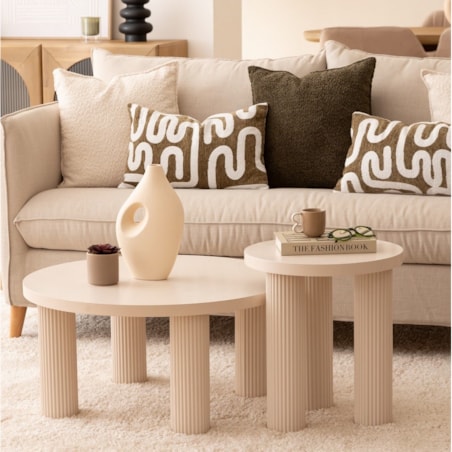 Stolik kawowy okrągły TELLA, kremowy, Ø 70 cm