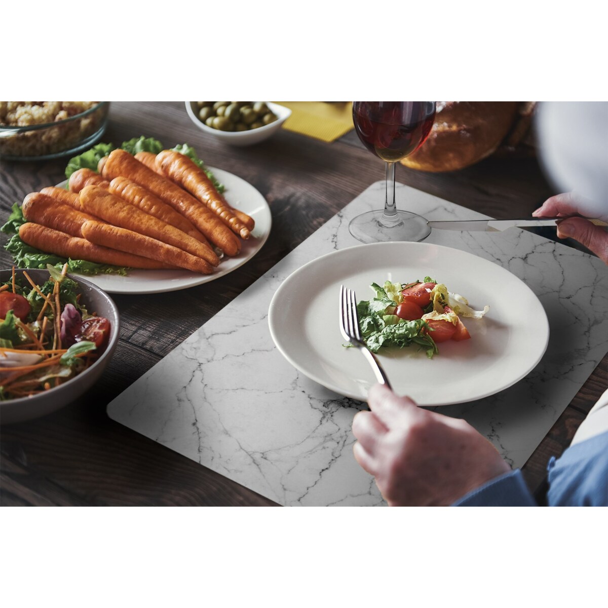 Komplet mat pod talerz Biały marmur, 6 szt. 45x30cm
