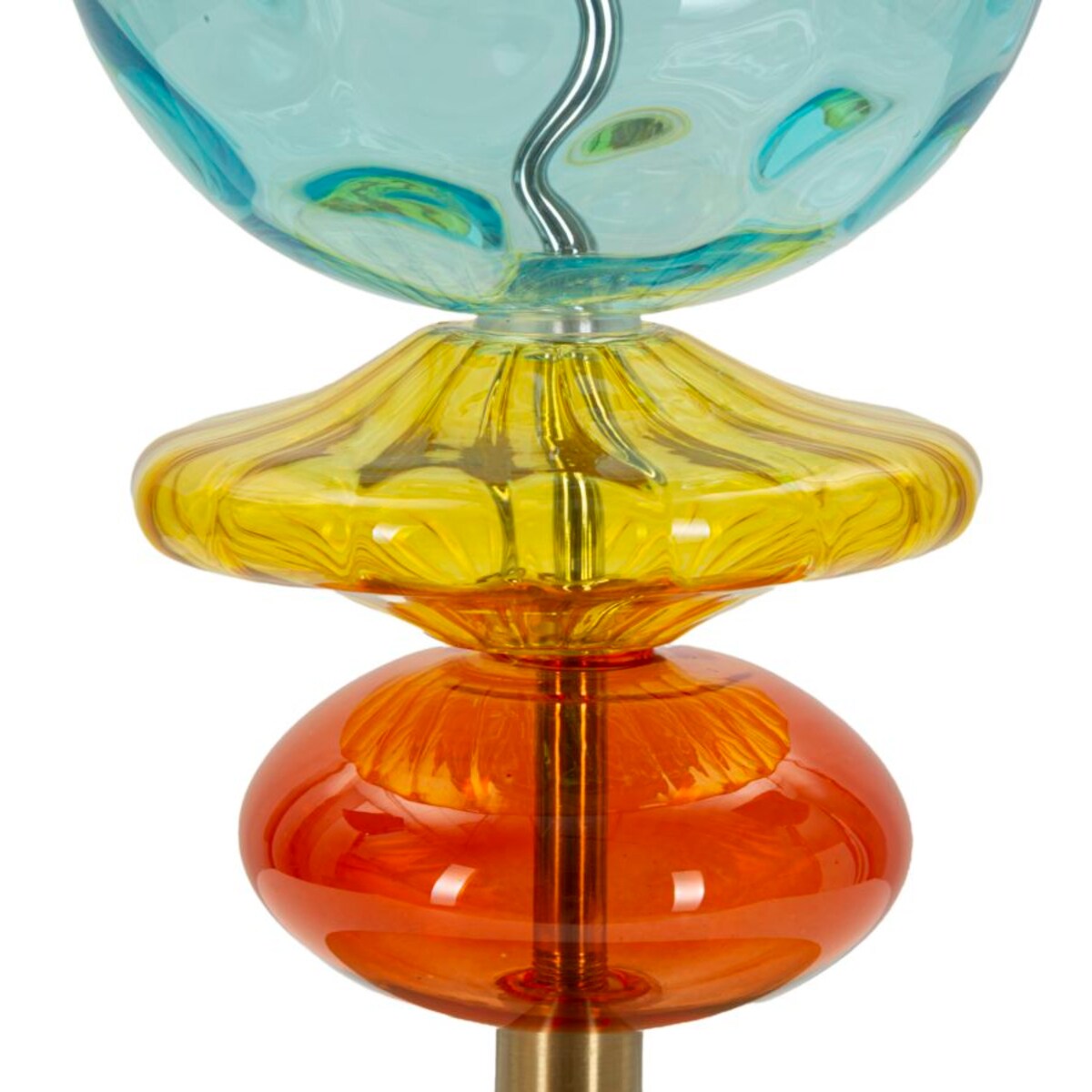 Lampa stołowa Colorful, kolor wielokolorowy, żelazo, szkło i tkanina, 35 x 35 x 73 cm, 1 x E27, do salonu i sypialni, Mauro Ferretti
