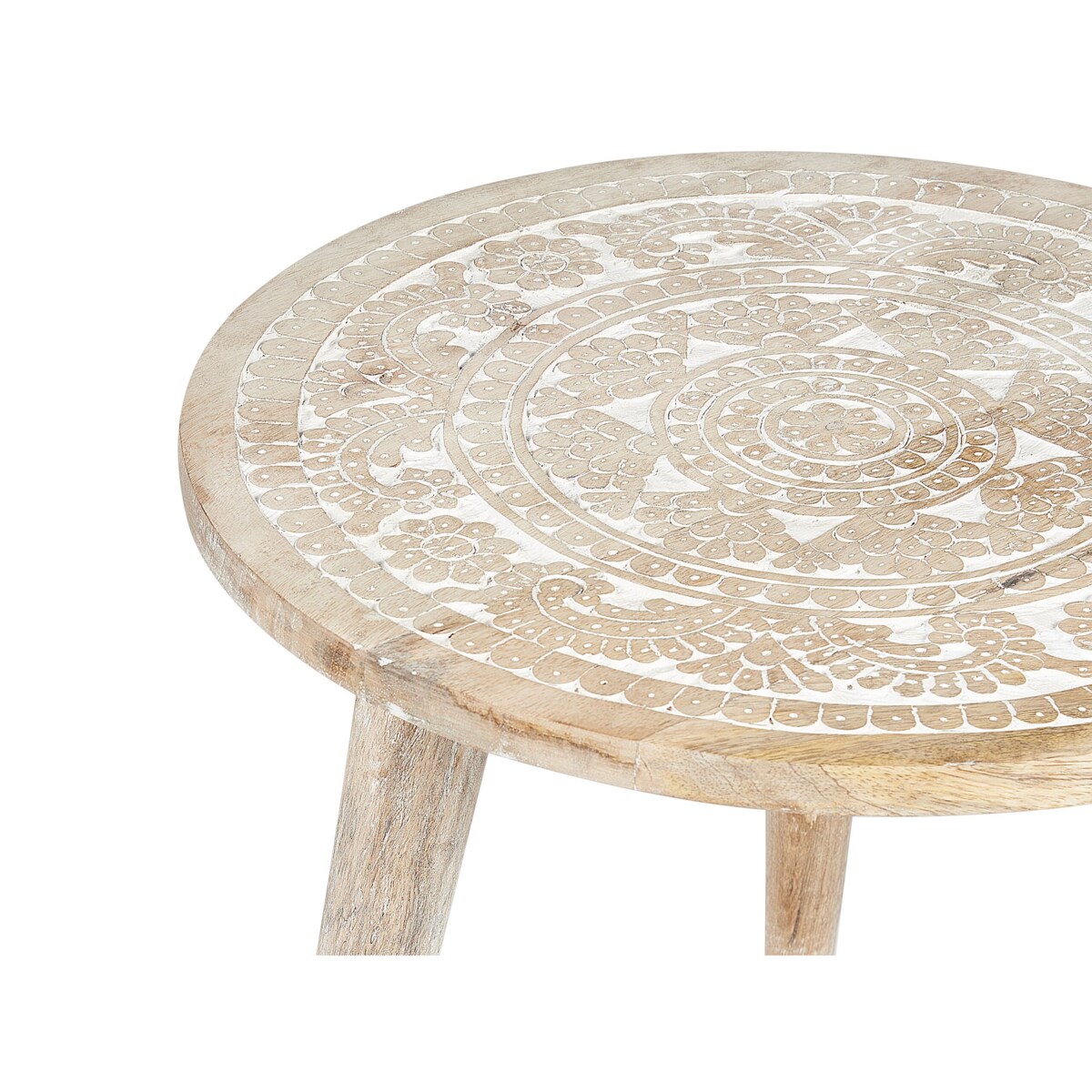 Zestaw 2 stolików pomocniczych drewno mango jasne UDAY