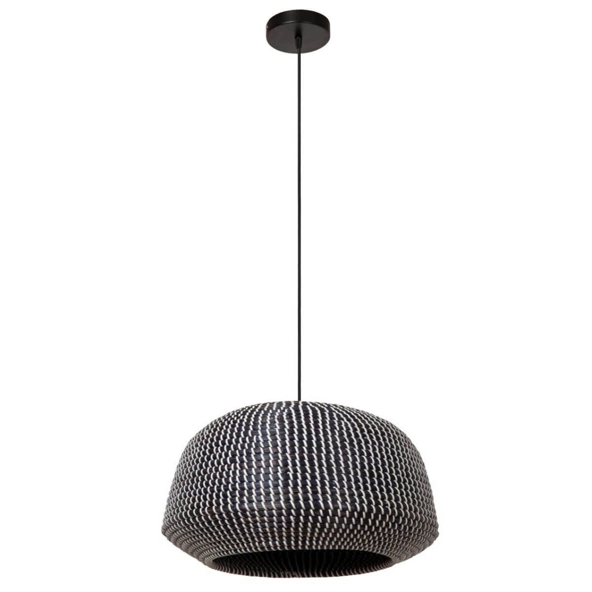 Pleciona lampa wisząca Maduka 10450/47/30 Lucide trawa morska biała czarna