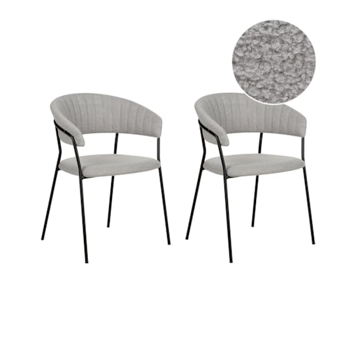 Zestaw 2 krzeseł do jadalni boucle szare MARIPOSA