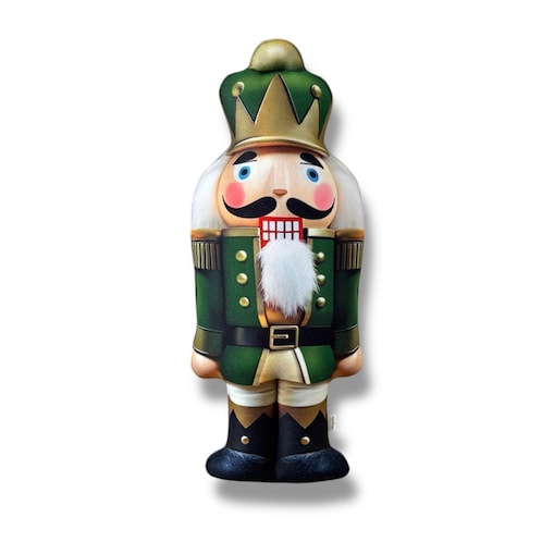 Poduszka świąteczna Dziadek do orzechów zielony