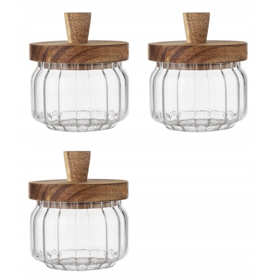 POJEMNIK SZKLANY kuchenny dekoracyjny na przyprawy sól cukier 3 x 250 ml