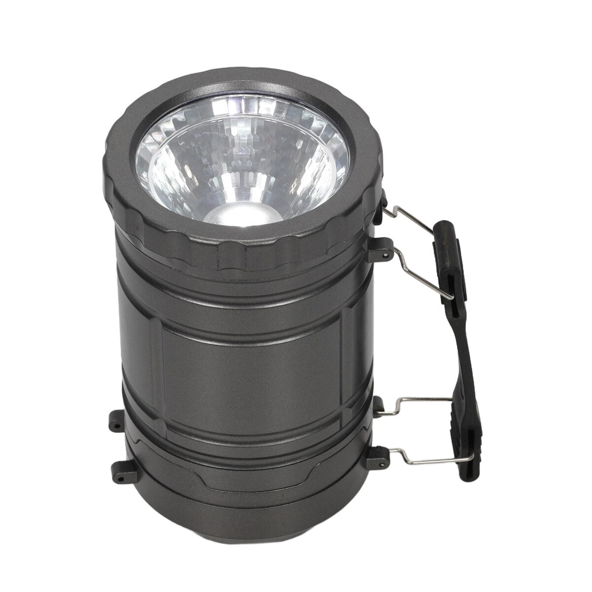 Lampa kempingowa LIGHT, LED, na baterie, tworzywo sztuczne, kolor antracytowy
