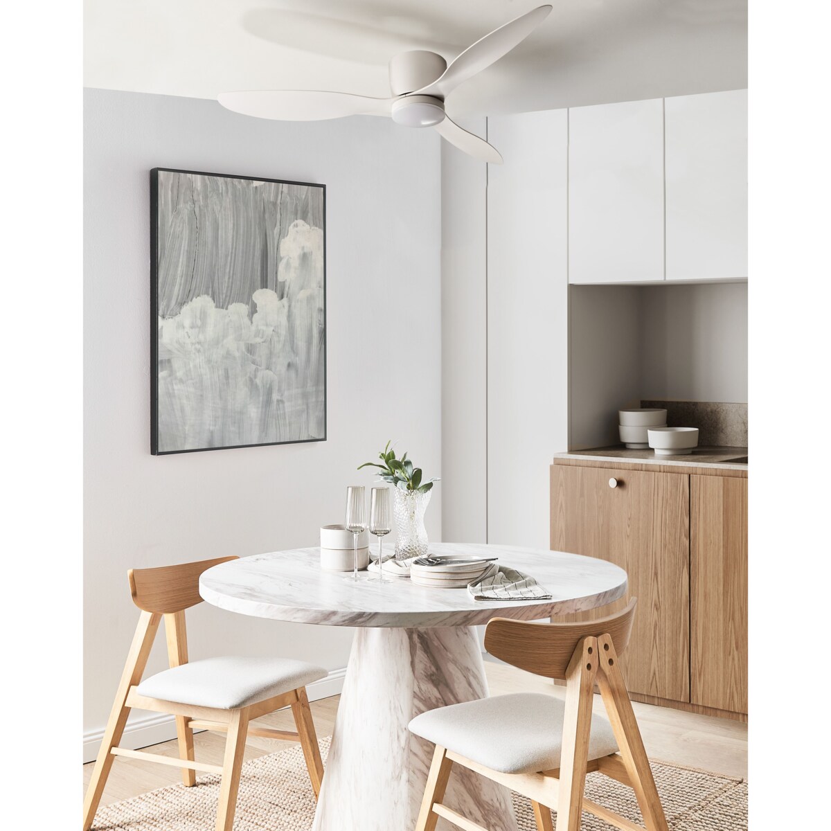 Wentylator sufitowy z lampą VEMBAR Biały