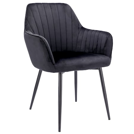 Krzesło welurowe CORA tapicerowane czarne