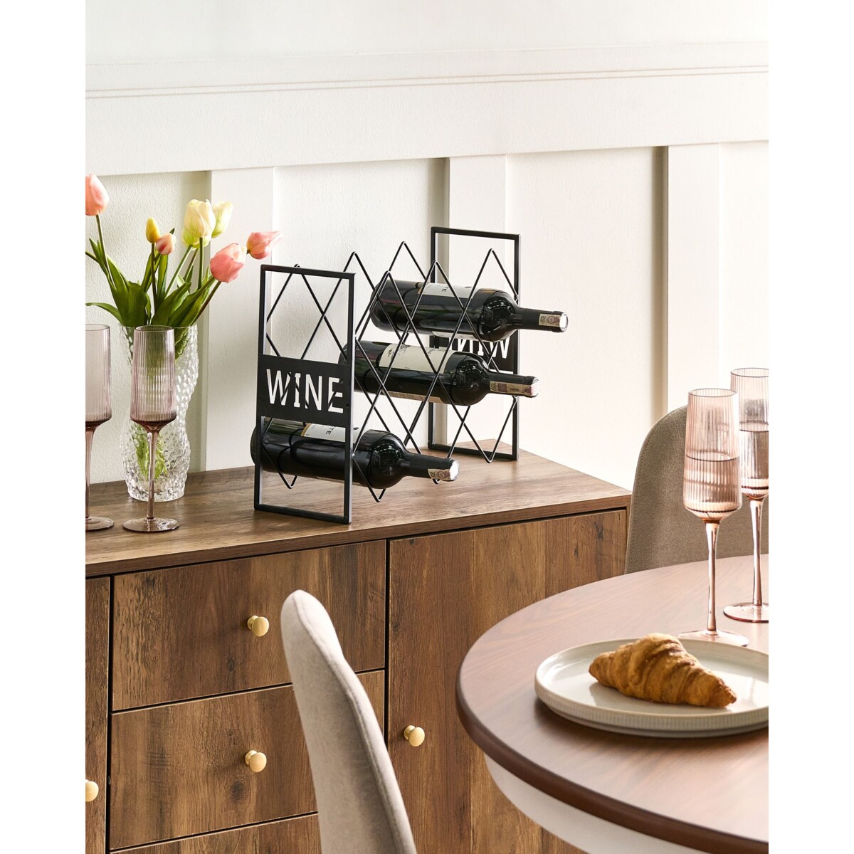 Stojak na wino BALLYBAY Czarny