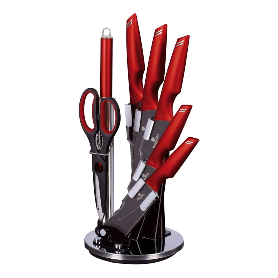 Zestaw noży 8 elementów komplet noże BERLINGER HAUS Burgundy
