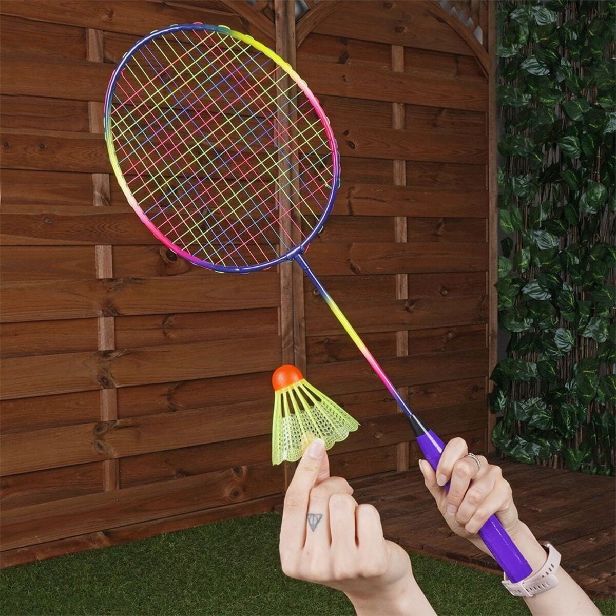 Zestaw do Gry w Badmintona dla Dwóch Osób Stal 63 cm x 20 cm x 2,5 cm