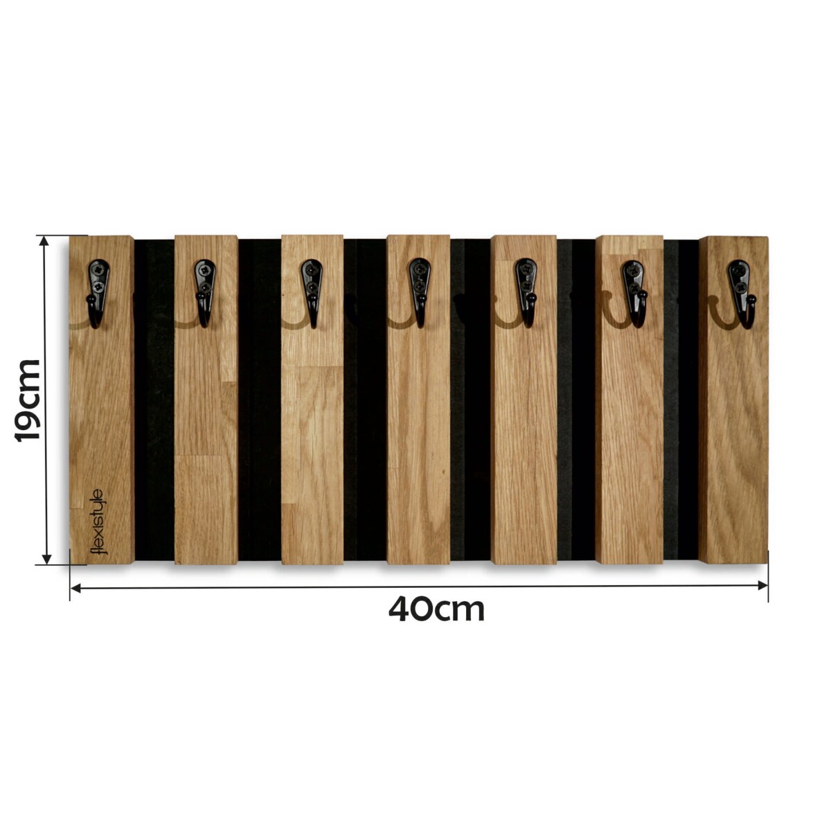 Drewniany wieszak na klucze Lamele 40cm