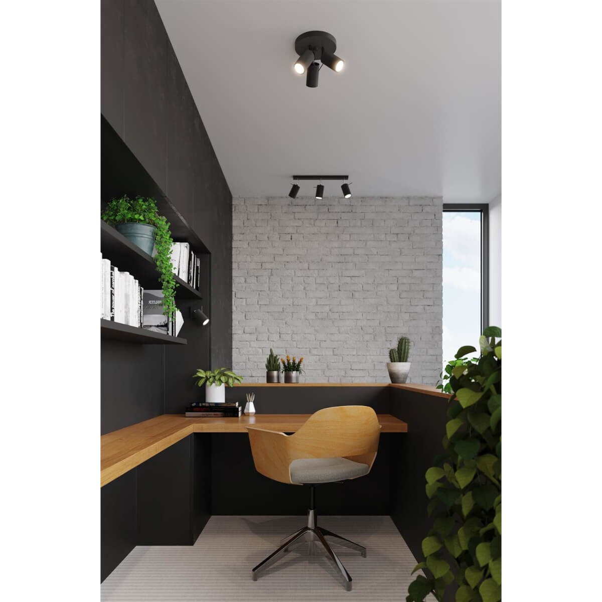 Plafon RING 3P czarny