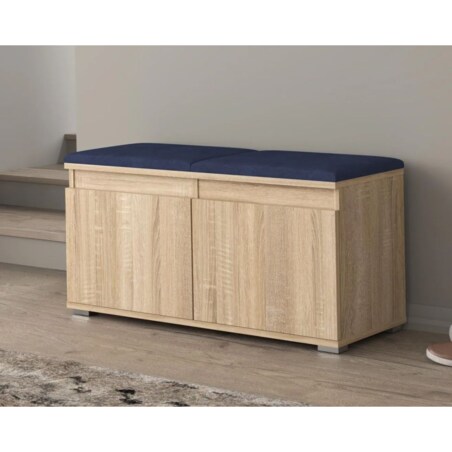 Szafka na buty z siedziskiem SINGAPUR 100 dąb sonoma/granatowy