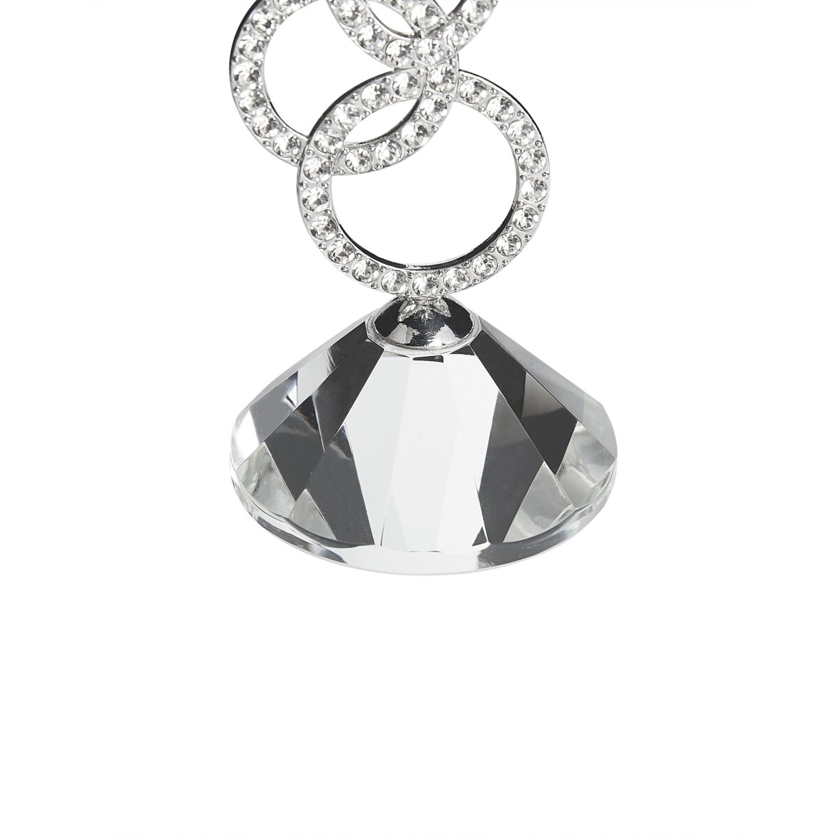 Świecznik szklany 19 cm srebrny OVIEDO