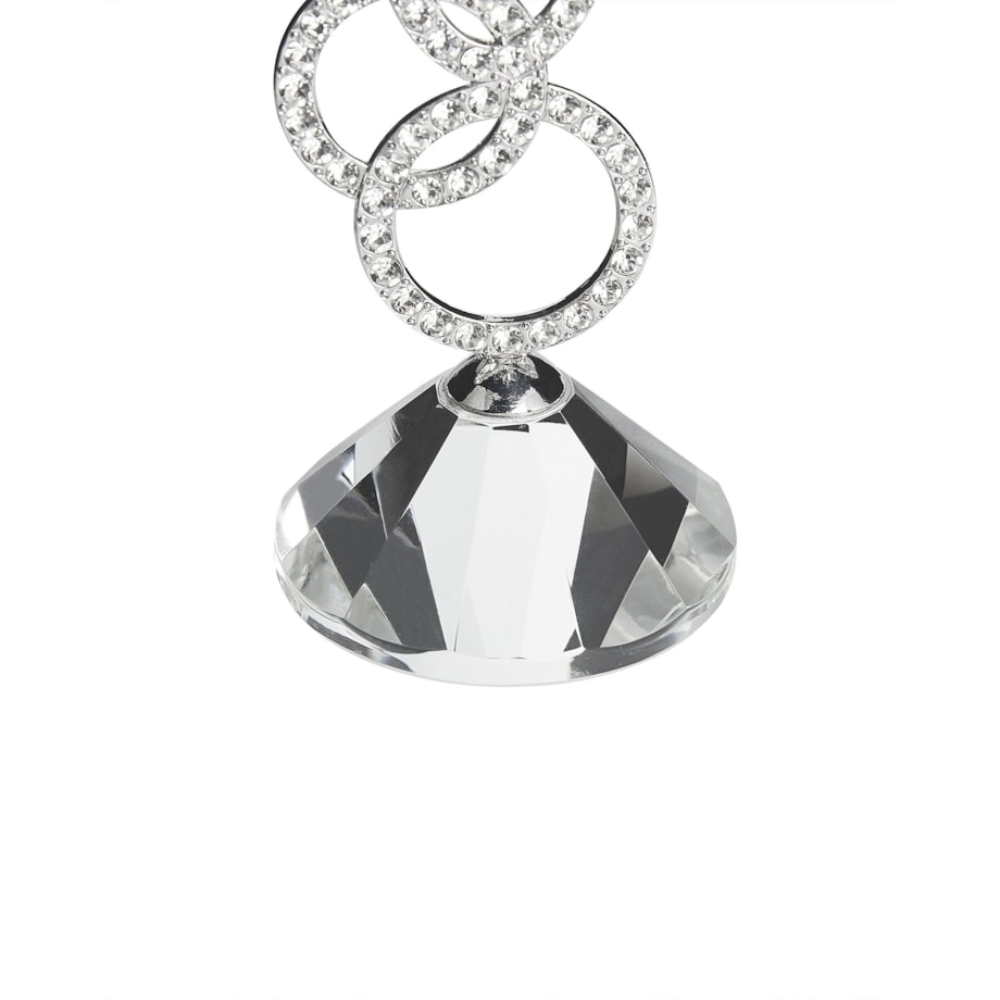 Świecznik szklany 19 cm srebrny OVIEDO