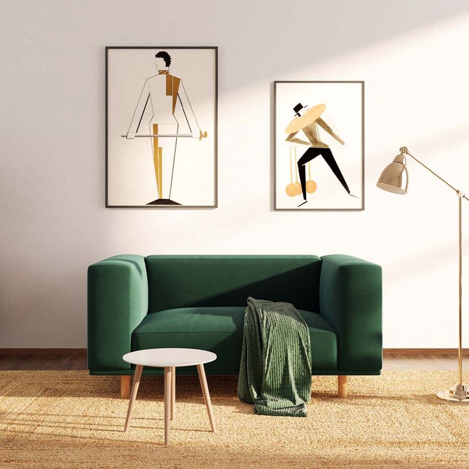 Kukumo sofa 2 osobowa Ciemnozielona