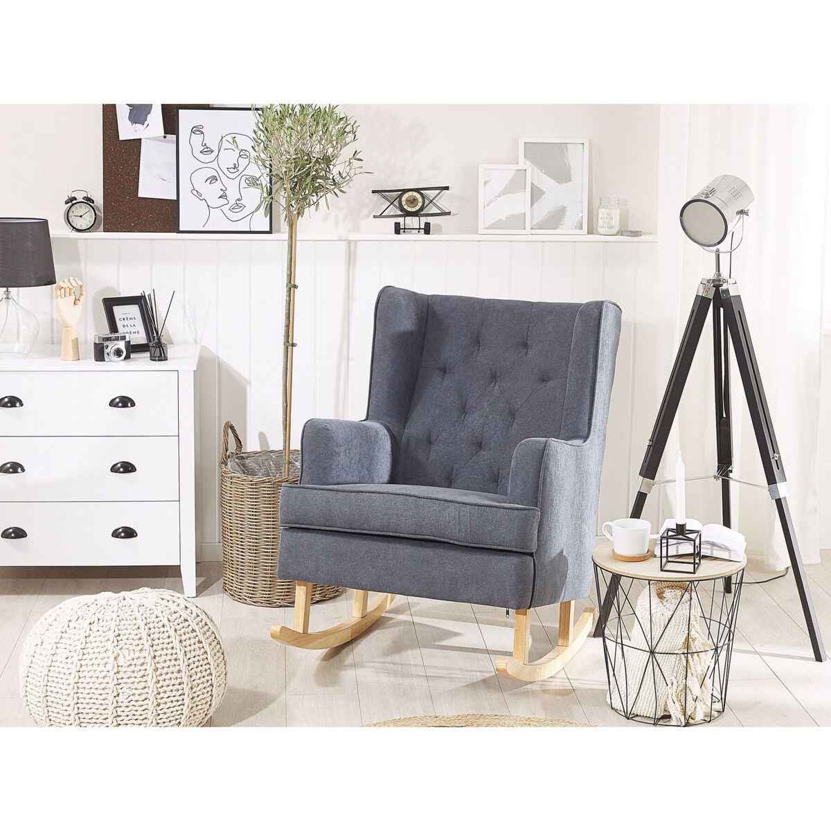 Fotel bujany szary TRONDHEIM II