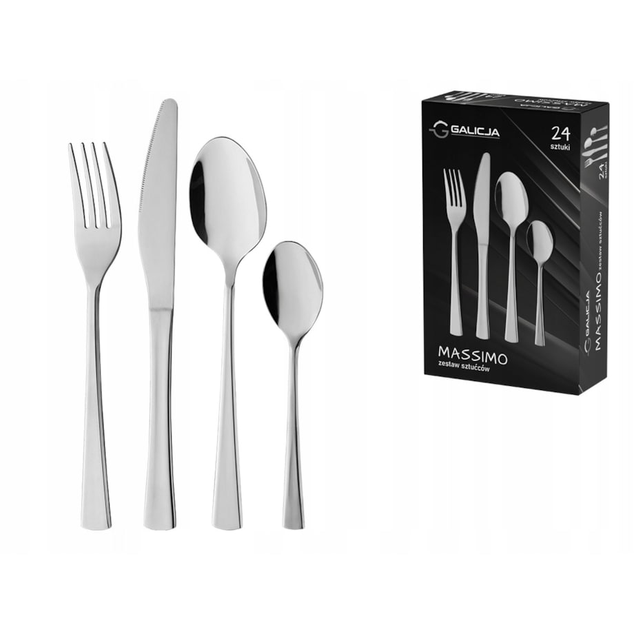 Zestaw sztućców MASSIMO 24 elementy SZTUĆCE widelec nóż łyżka 6 osób