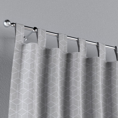 Zasłona na szelkach 1 szt. 130x245 wzór sześcianów na szarym tle