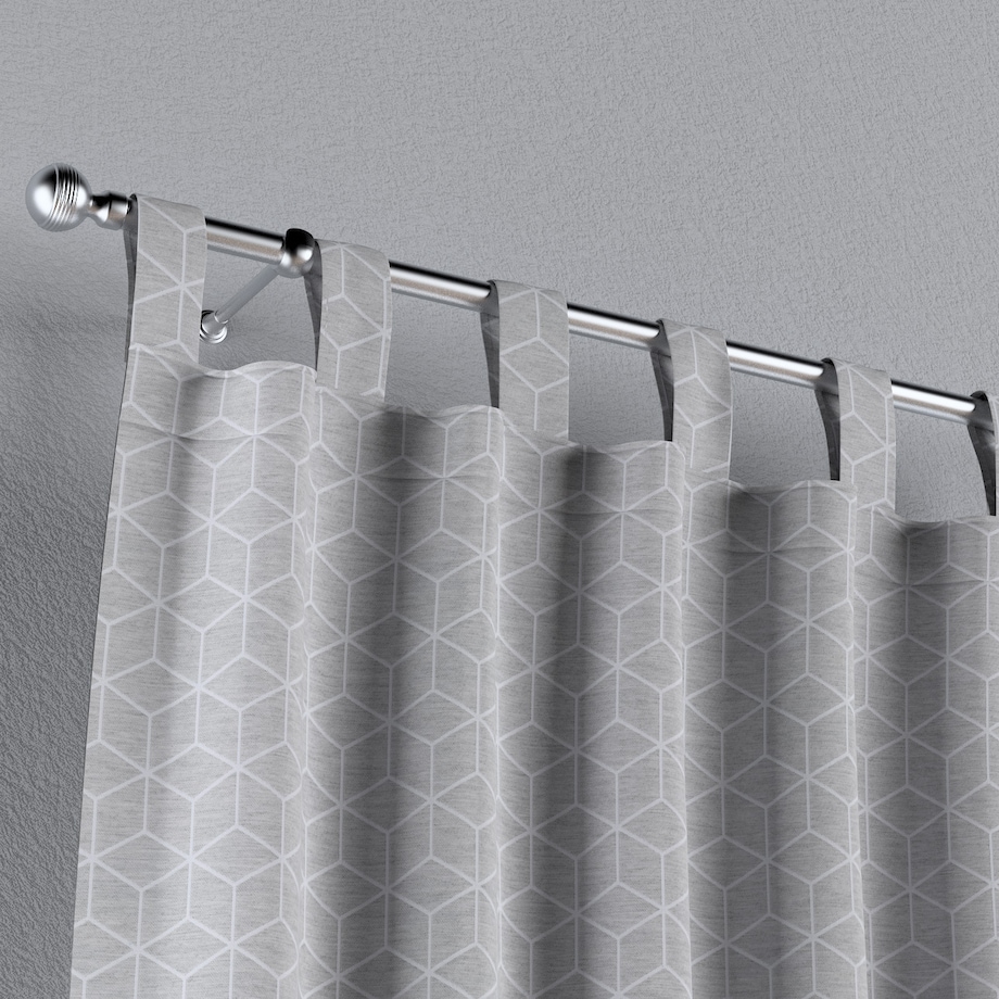 Zasłona na szelkach 1 szt. 130x245 wzór sześcianów na szarym tle