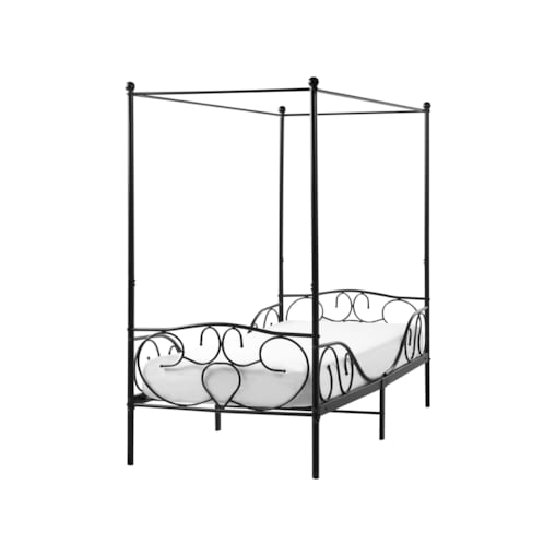 Łóżko z baldachimem Metal SORMERY 90 x 200 cm Czarny