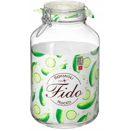 duży SŁOIK POJEMNIK na ŻYWNOŚĆ grzyby FIDO 4 L BORMIOLI kiszonki weki klips