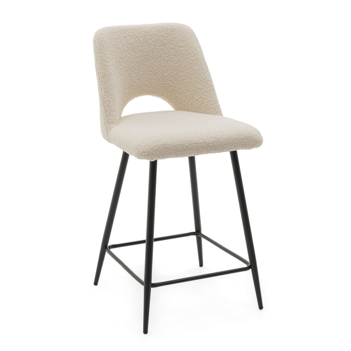 HOKER TAPICEROWANY BOUCLE TEDDY DO SALONU JADALNI BAROWY NOWOCZESNY ORO JASNOBEŻOWY