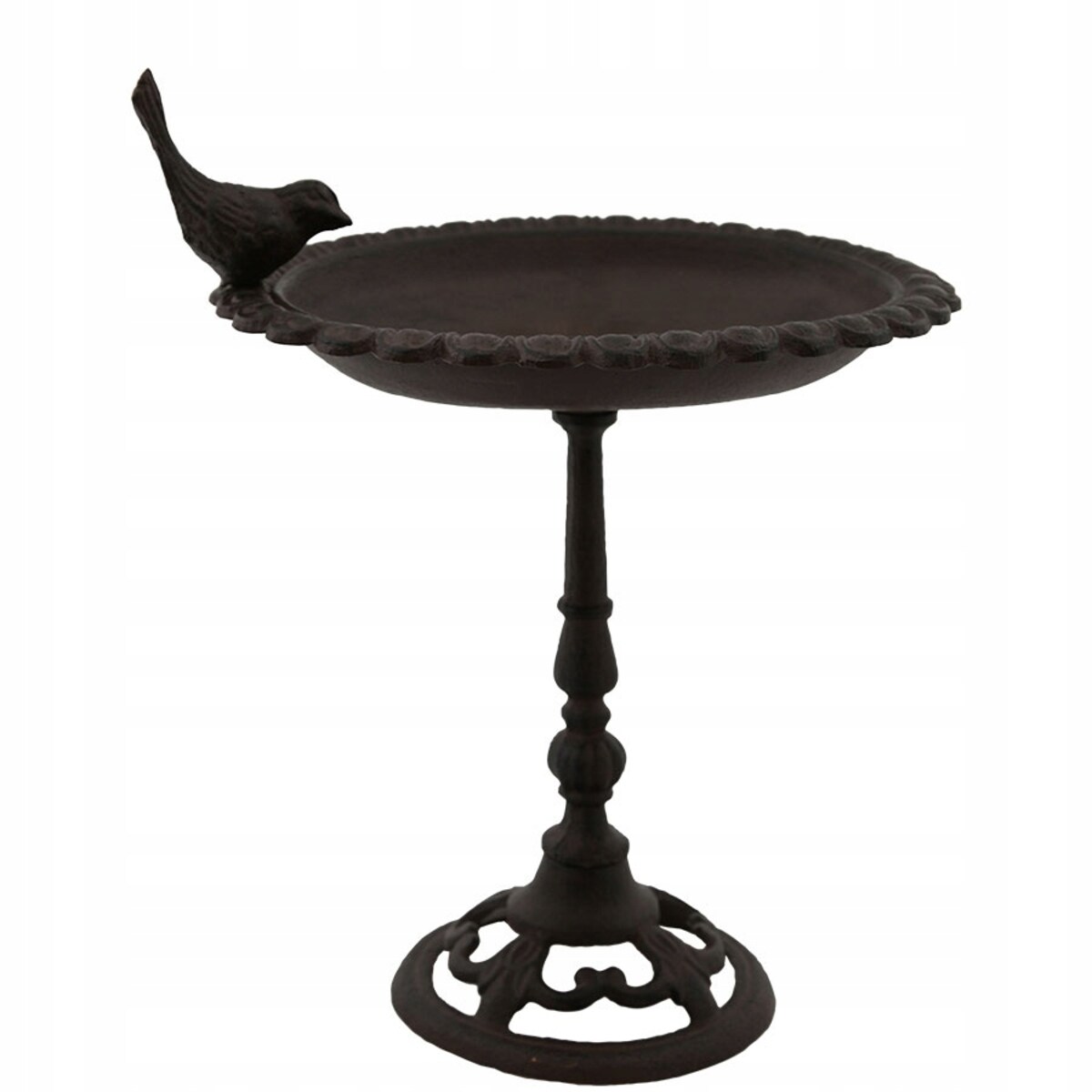 POIDEŁKO DLA PTAKÓW ŻELIWNE karmnik dla ptaków z figurką dekoracja ozdoba